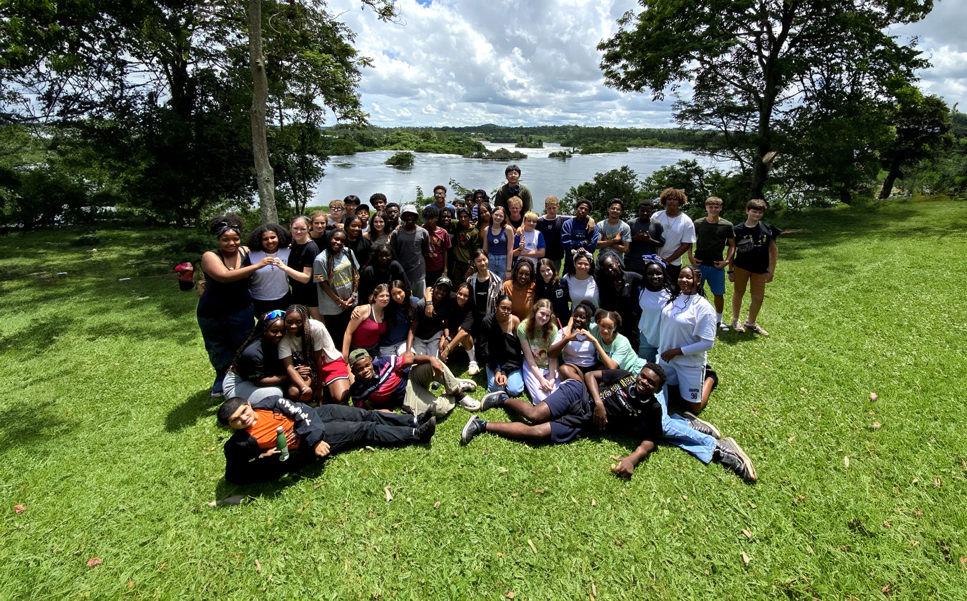 Secondary school pupils on a study visit